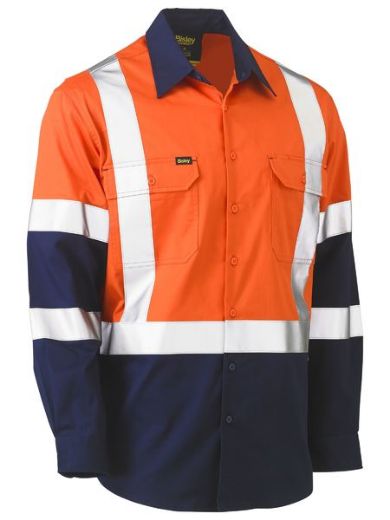 Picture of BISLEY X Taped Biomotion Two Tone Hi Vis Lightweight Drill Shirt